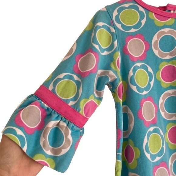 Chez Ami by Patsy Aiken Retro Style Bell Sleeve Floral Polka Dot Cotton Dress 6X - Picture 4 of 16